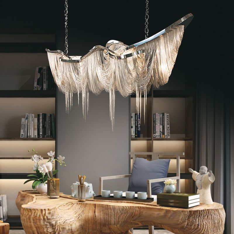 Accesorios de iluminación lineal posmodernas aluminio de aluminio hacia abajo colgante