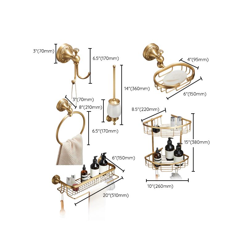 Traditional Brushed Brass Bathroom Accessory As Individual Or As a Set
