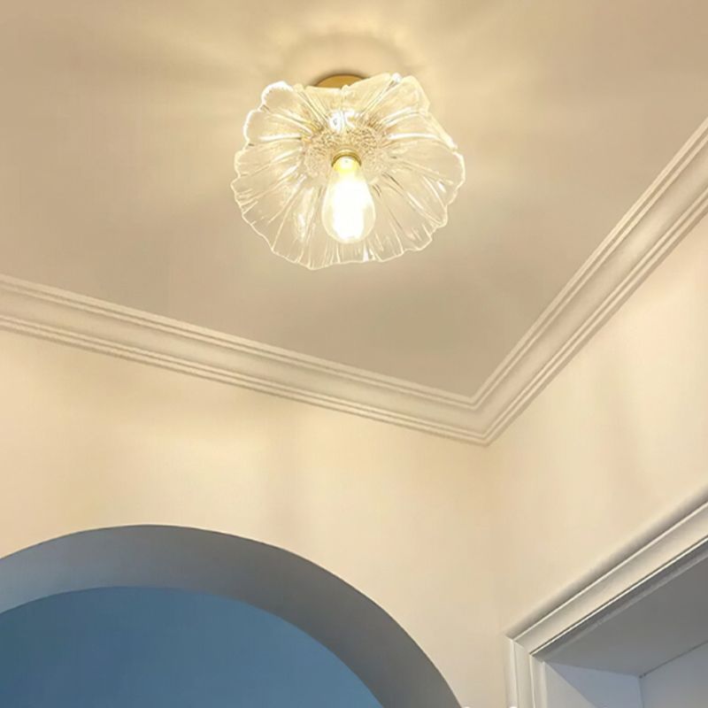 Contemporary Ceiling Lamp Creative Glass Shade Flush Mount Light Fixture