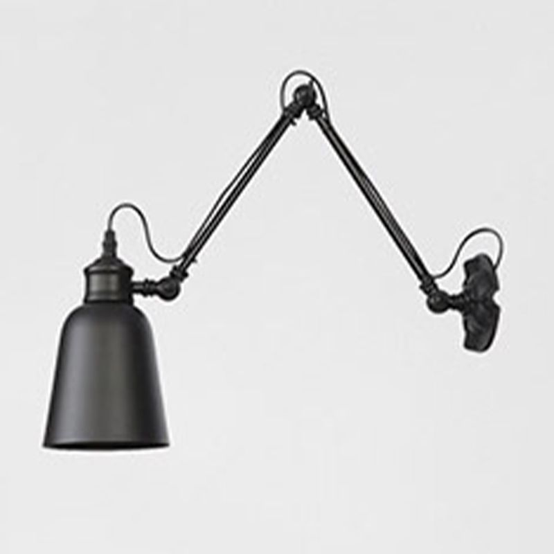 Adjustable Industrial Bell Wall Lights Metal 1-Light Wall Light Fixture
