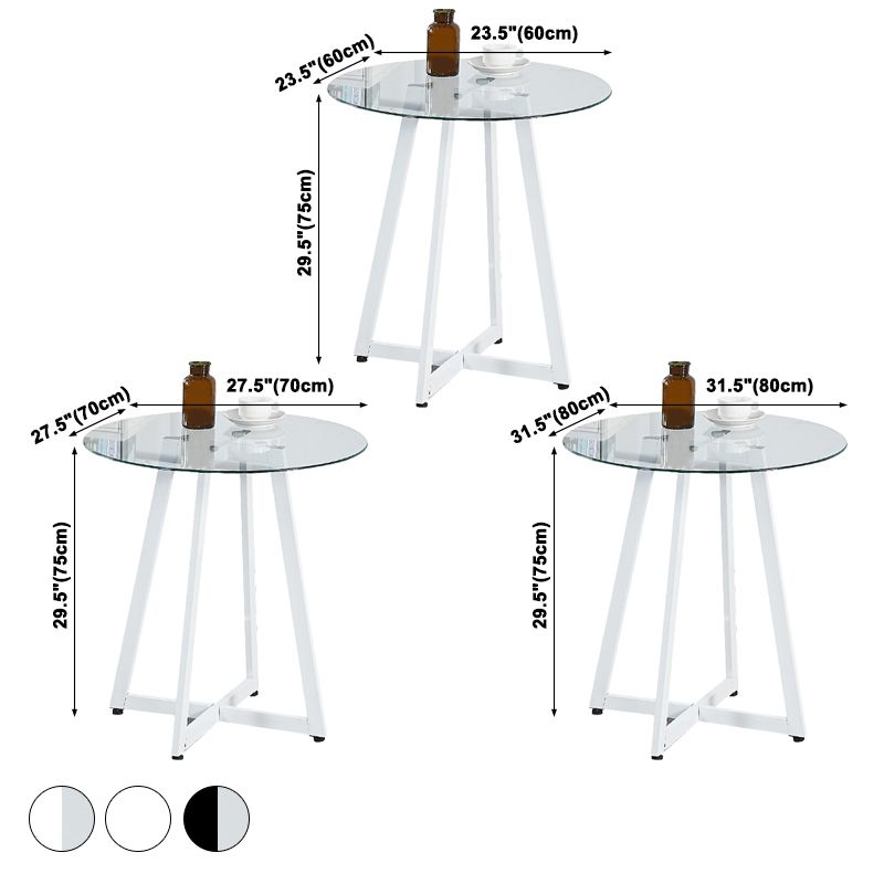 Simplicity Style Round Pedestal Dining Table Clear Glass Home Furniture