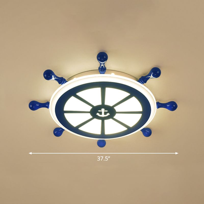 Rudder Kinderzimmer-Deckenbeleuchtung, kreative LED-Einbauleuchte aus Acryl in Marineblau