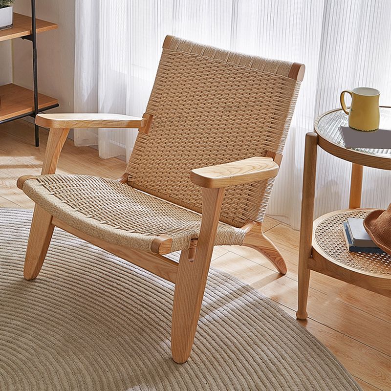 Scandinavian Wood Accent Armchair Solid Wood Frame Accent Armchair