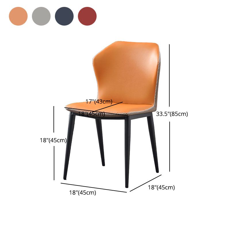 Industrial Style Wingback Armless Chair for Home Faux Leather Dining Chairs