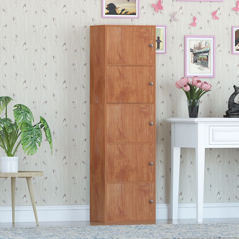 Manufactured Wood Standard Bookcase Contemporary Vertical Shelf with Cabinets