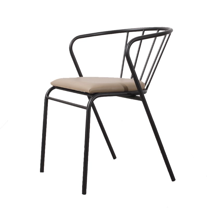 Contemporary Chairs Dining Arm Windsor Back Side Chairs with Metal Legs for Kitchen