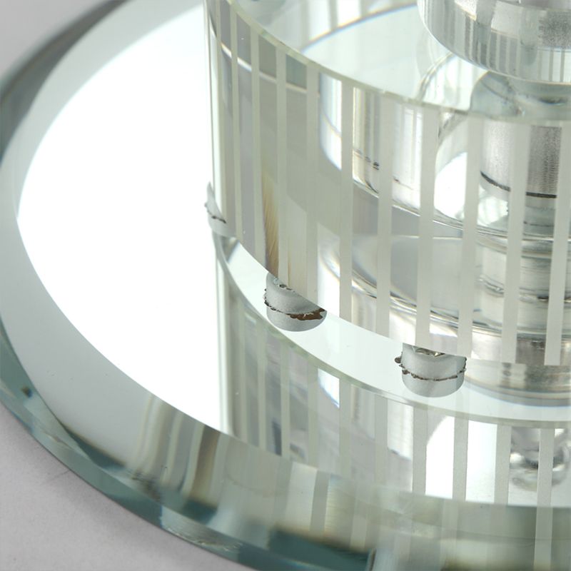 Plafonnier rond pour couloir K9, plafonnier LED de style moderne en cristal transparent