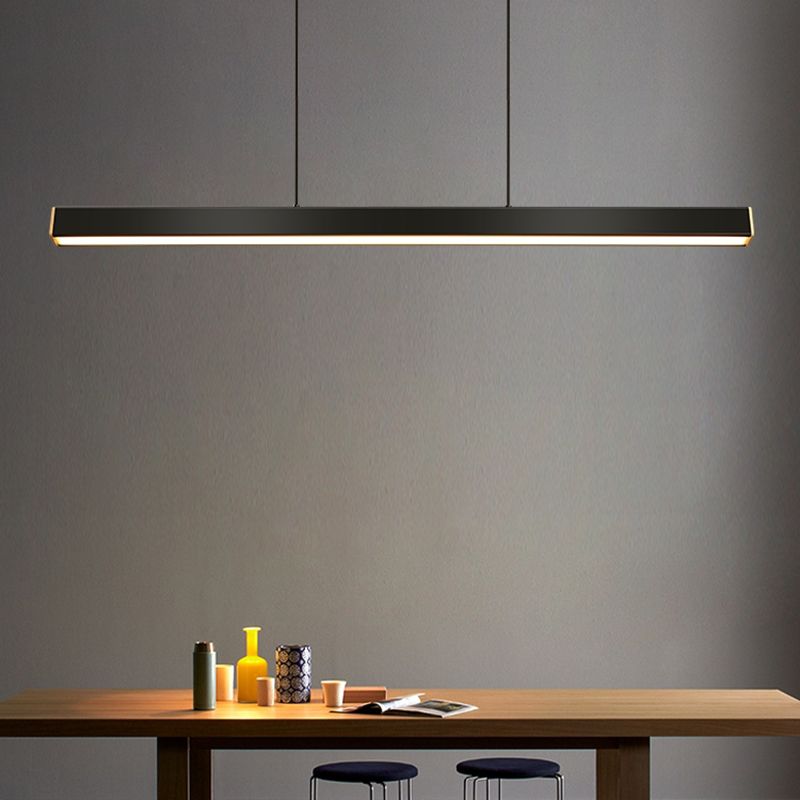 Modern Style Linear Shape Island Light Metal Single Light Island Lighting