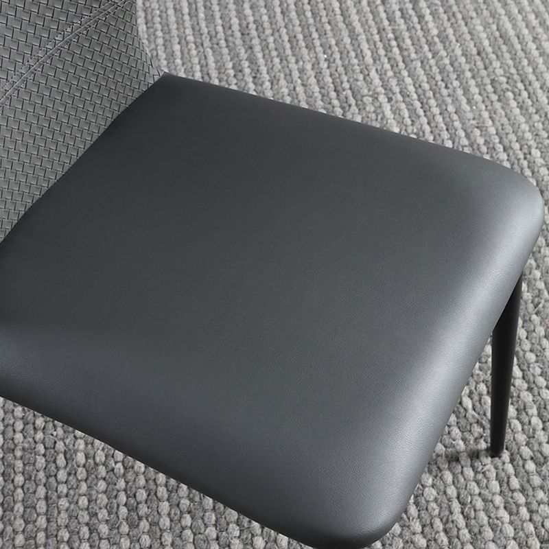 Industrial Style Faux Leather Chairs Armless Side Chairs with Metal Legs for Kitchen