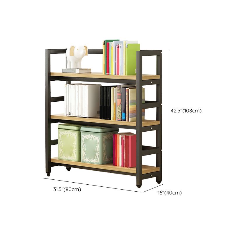 Modern Black Open Back Shelf Bookcase Shelves Included for Home Office