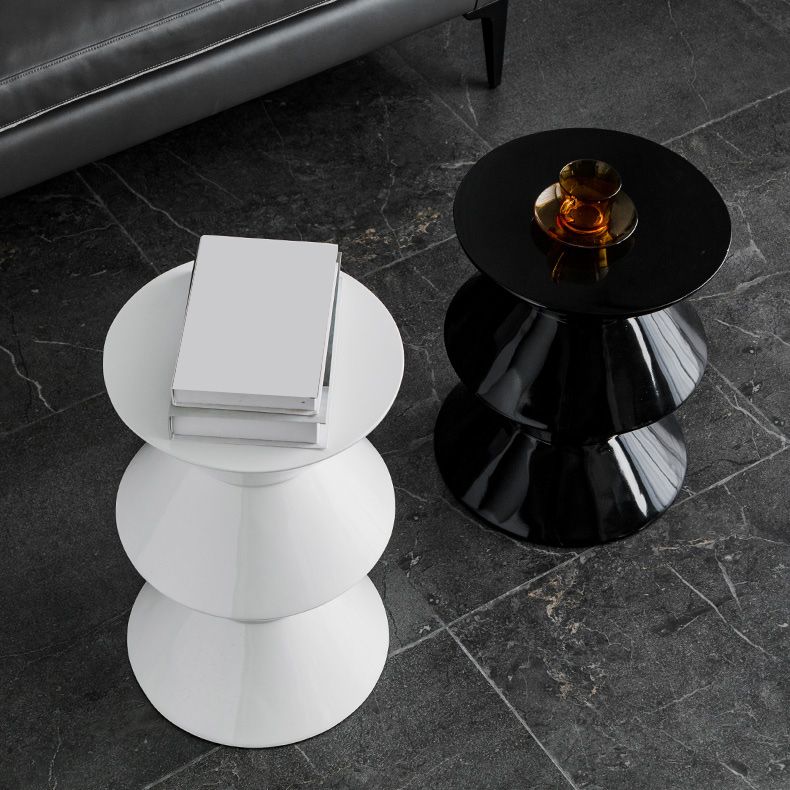 Contemporary Round Side End Table Living Room Pedestal End Table for Living Room