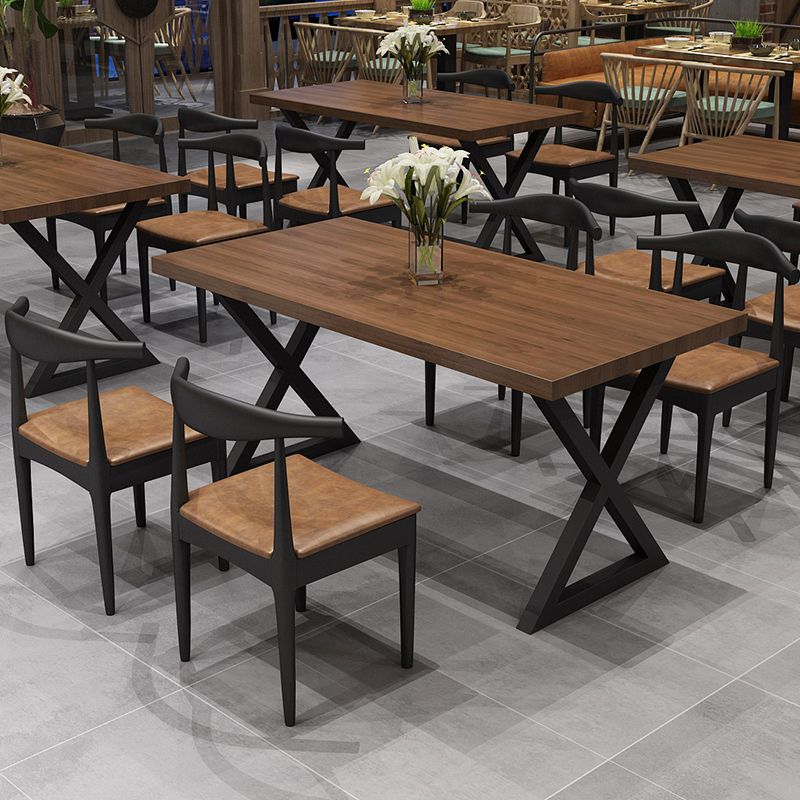 Mesa de cocina de la sala de la cena de madera maciza industrial para el comedor