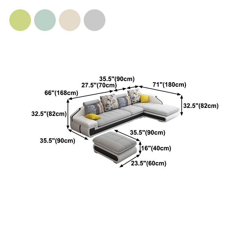 Contemporary L-Shape Modular Furniture Sectionals for Four People