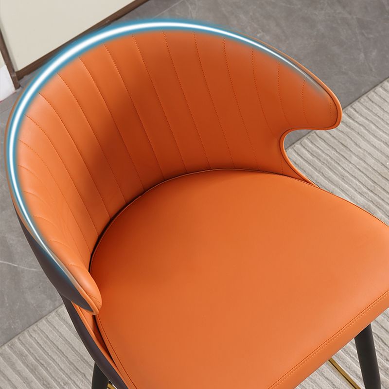 Modern Style Faux Leather Barstool Low Back Counter Bar Stool for Kitchen