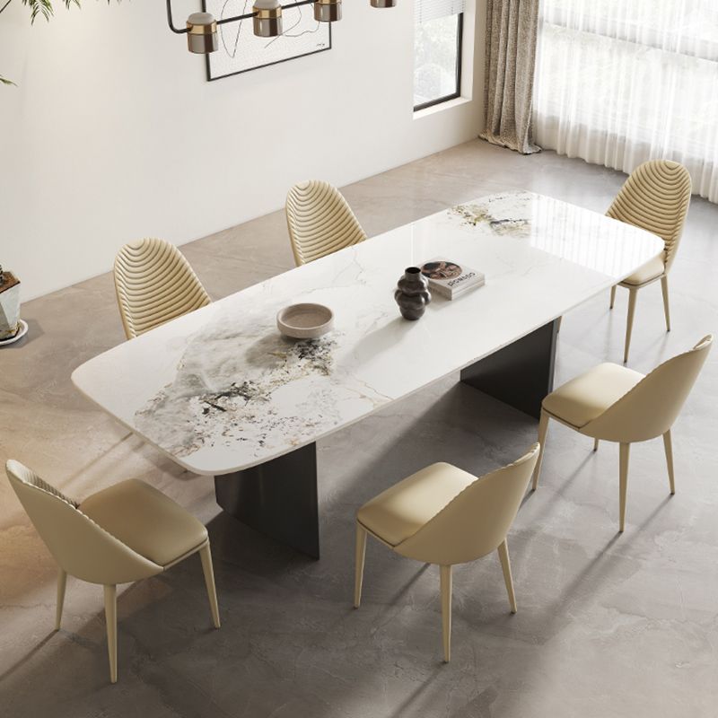 Modern Dining Set 1/7 Pcs Rectangle Dining Table with Upholstered Chairs