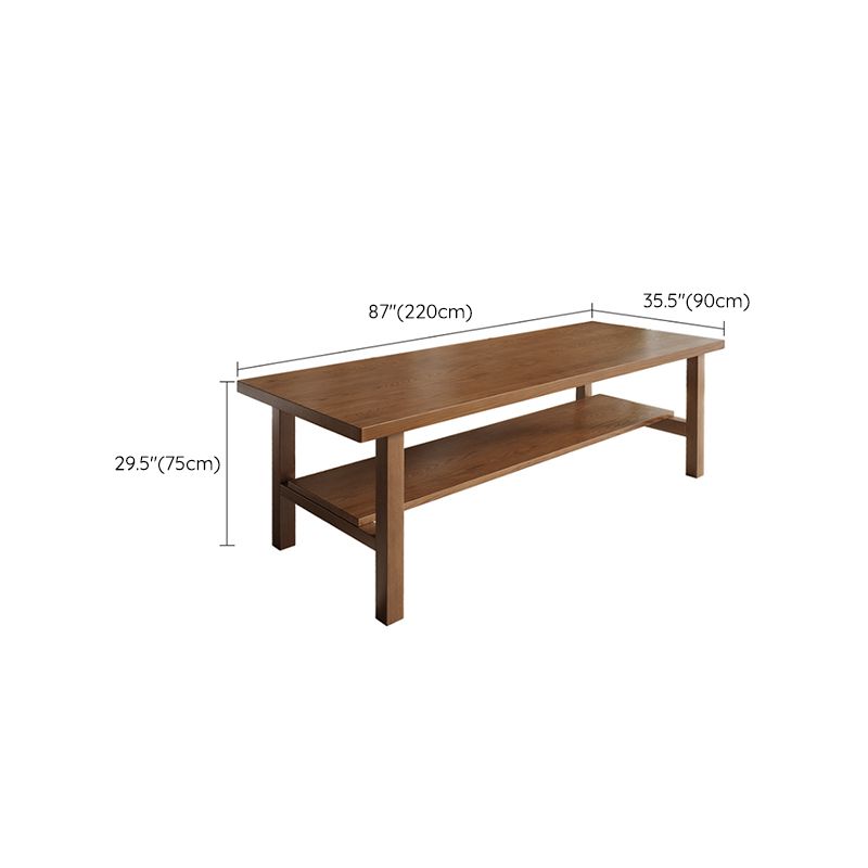 Contemporary Solid Wood Furniture 1/2/5 Pcs Dining Furniture Set in Brown