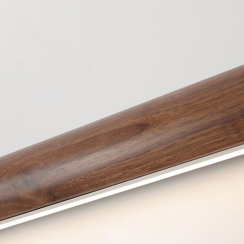 Modern Style Wood Vanity Light Cylinder Shape 1 Light Vanity Lamp for Shower Room