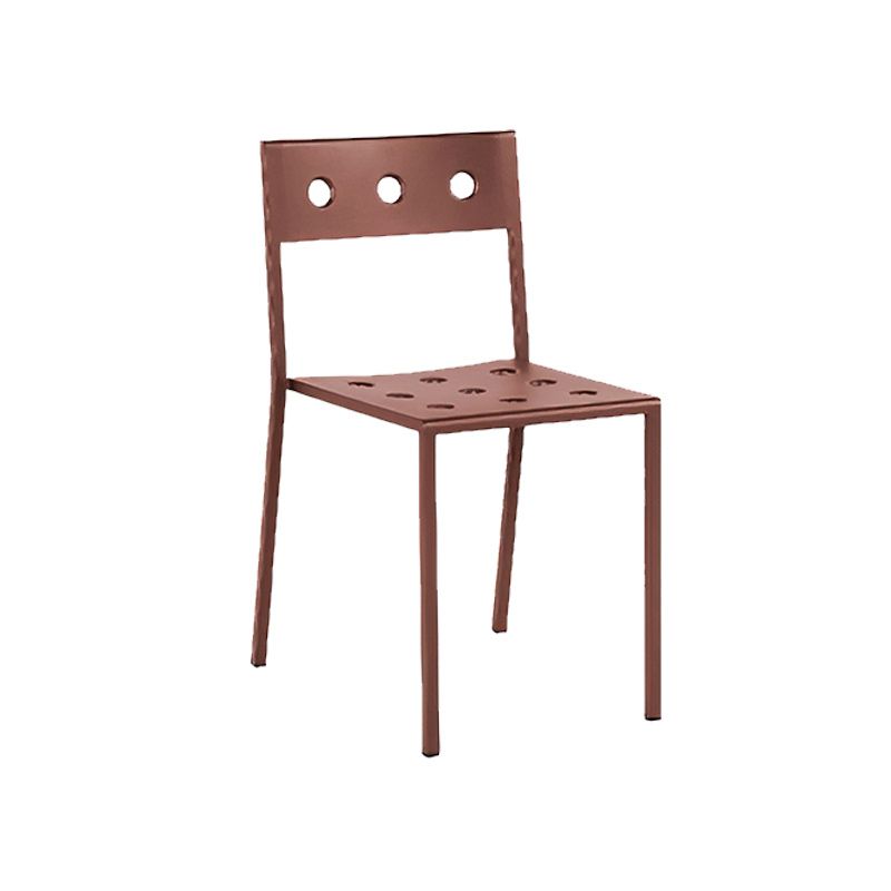 Industrial Metal Dining Side Chair Open Back Stacking Outdoor Chair