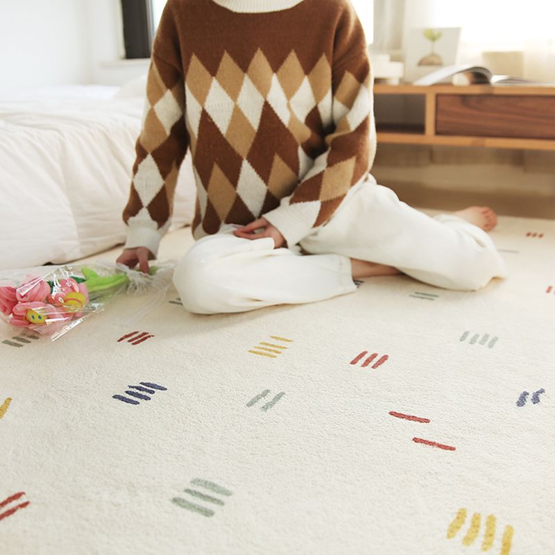 Polyster Rug Non-Slip Backing Adults Indoor Rug Rectangle Contemporary Carpet Stripe Print