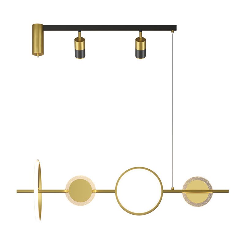 4/6-Light Modernism Golden Kitchen Island Lighting LED Ceiling Light for Foyer