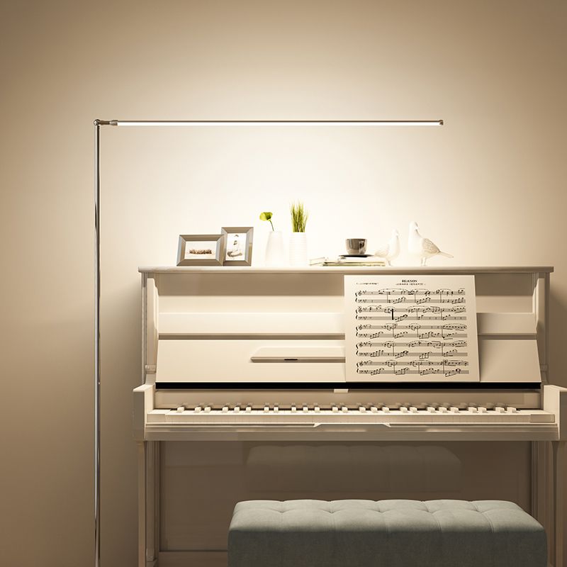 Modern Linear Floor Lamp Metal 59" High White Floor Light for Living Room