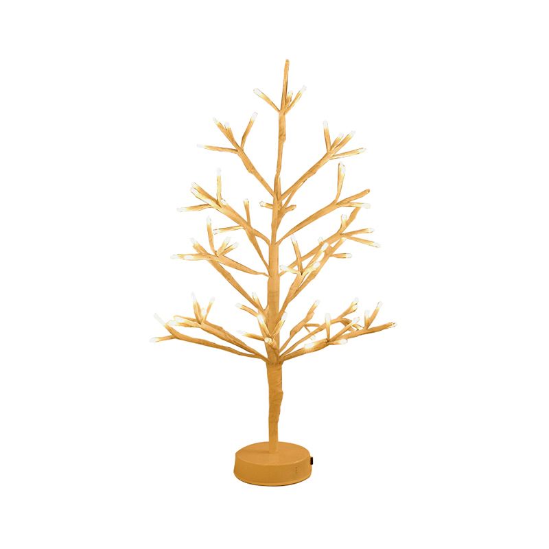 Plastic Tree Shaped Nightstand Lamp Nordic Style White LED Table Light for Bedroom