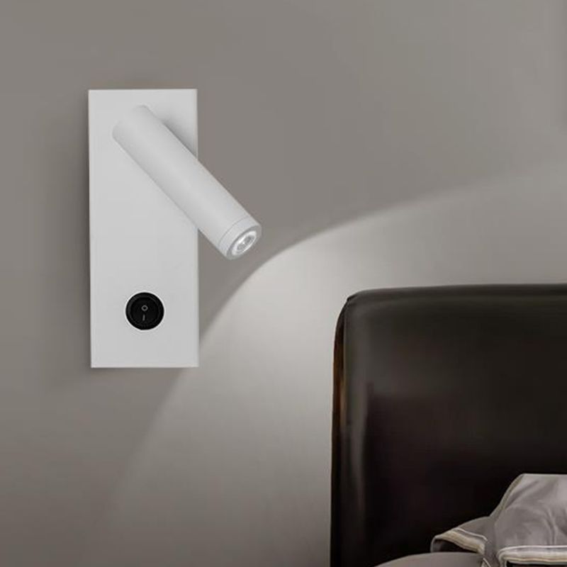 Single Contemporary White/Black LED Metallic Wall Mounted for Bedroom