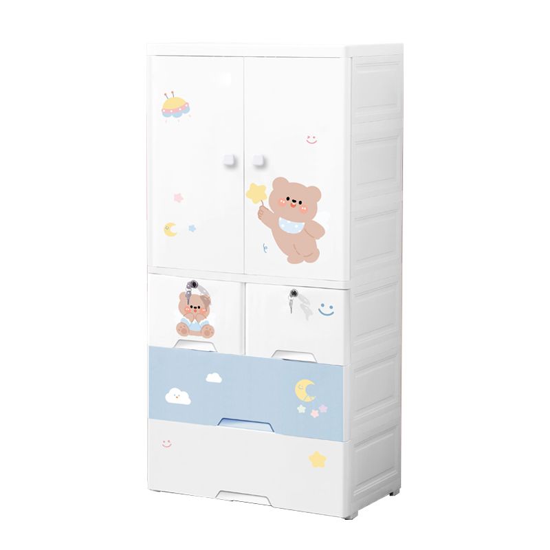 Contemporary Storage Cabinet with Drawers Plastic Cabinet for Bedroom