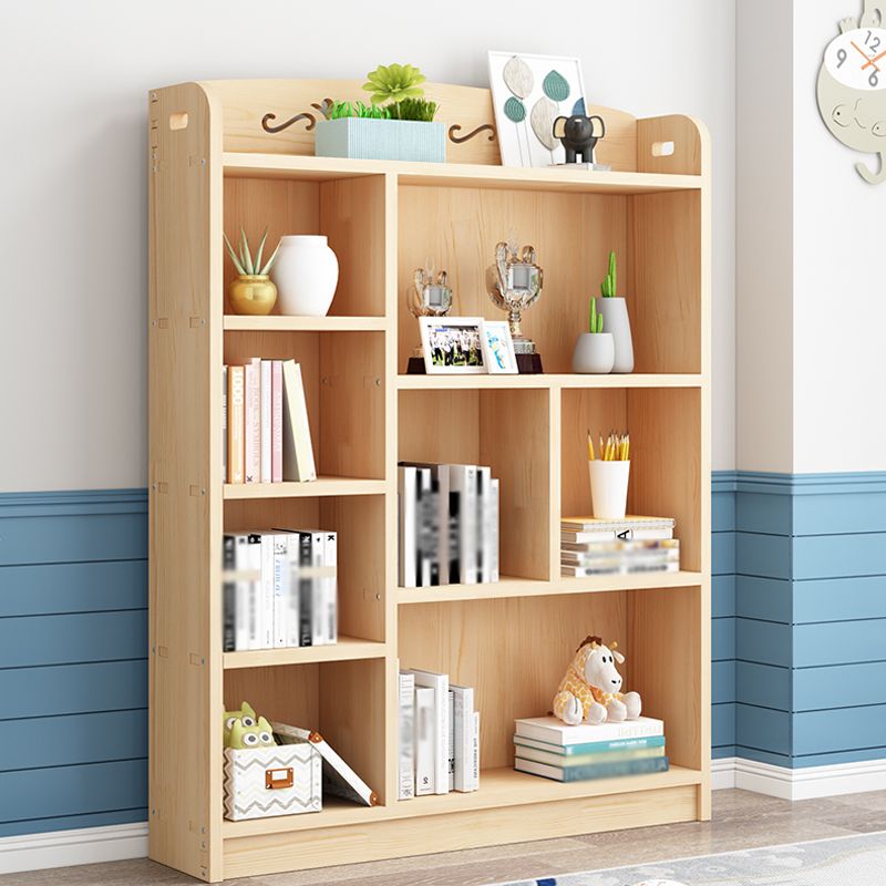 Scandinavian Natural Standard Bookshelf Pine Wood Vertical Bookcase