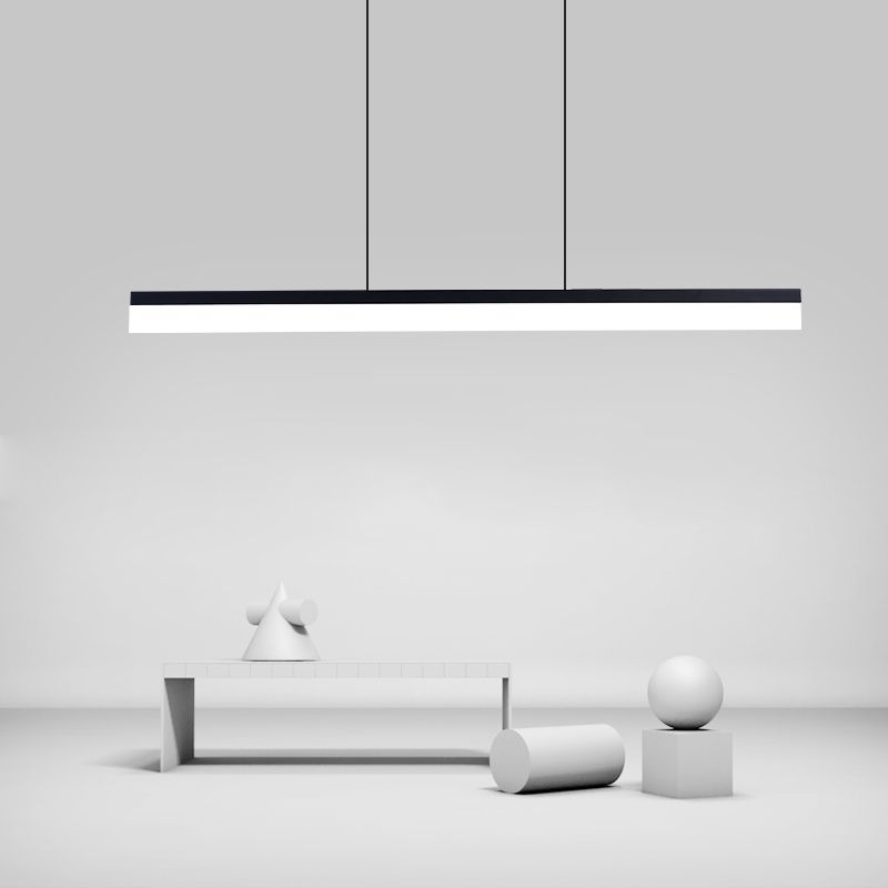 Nordic Modern Island Light LED Simple Rectangle Aluminum Pendant Light Fixture