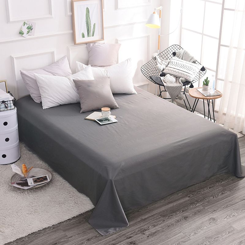 Solid Color 1-Piece Bed Sheet Cotton Fade Resistant Sheet Sets in White