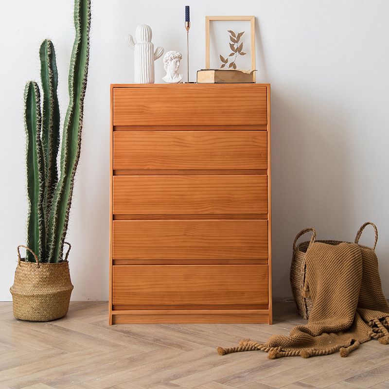 Rectangle Pine Accent Chest with Drawers Modern Chest 27.56" L