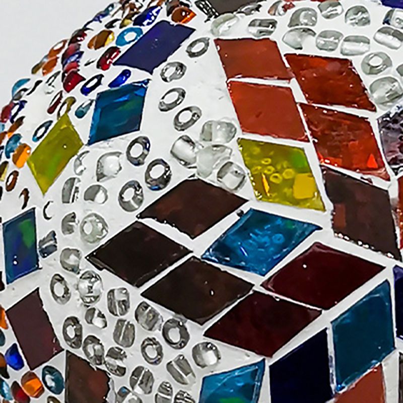 Lampada da tavolo con paralume in vetro stile asiatico, lampada da tavolo a mosaico turco