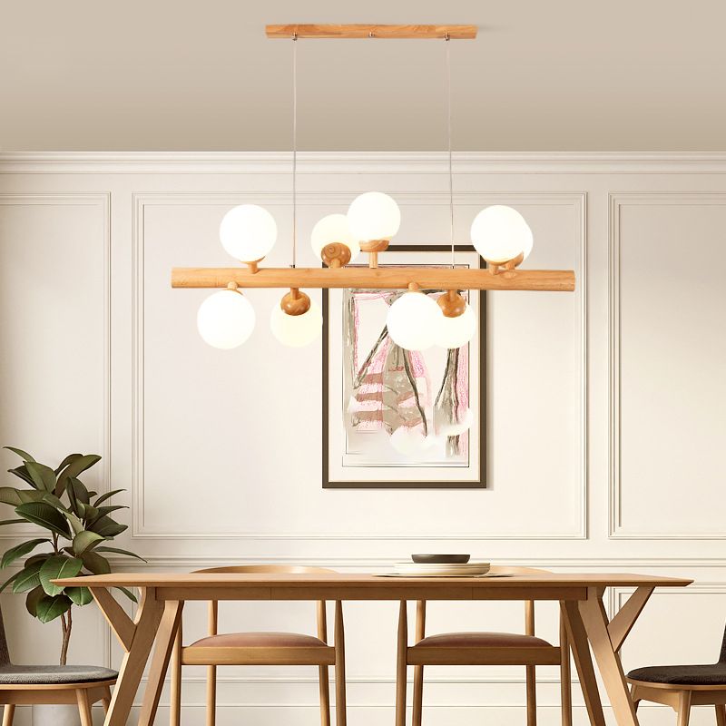 Modern Kitchen Island Lighting Globe Island Lighting Fixtures Wood Island Lamps in Brown