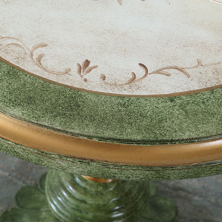 French Country Style Wooden Top Side Table 26.77" Tall Pedestal End Table