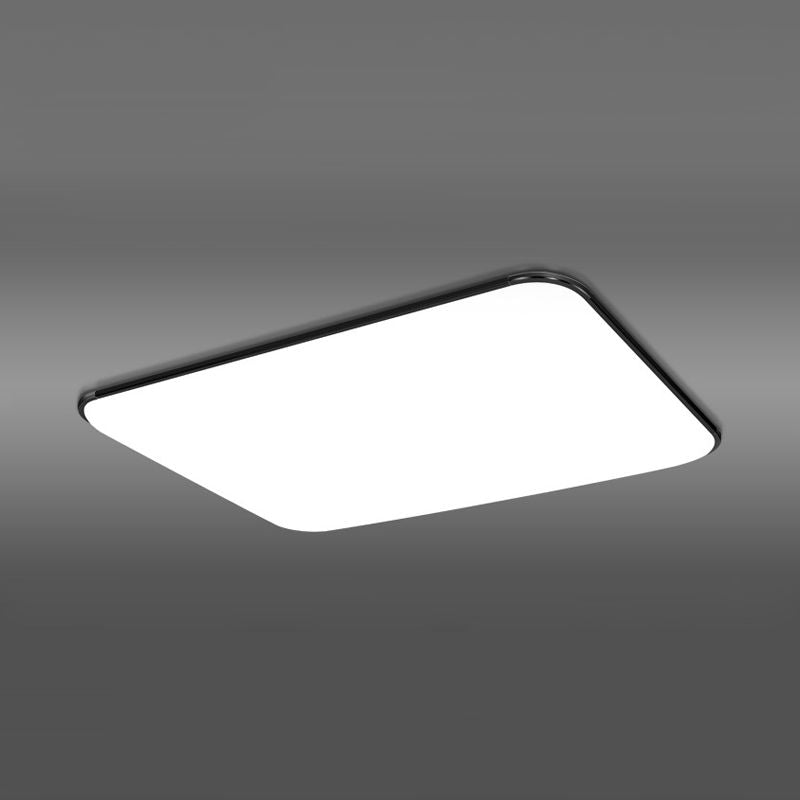 Rectangular Flushmount Lighting Simple Stylish LED Acrylic Ceiling Light Fixture in White for Bedroom, 25.5"/32" Diameter