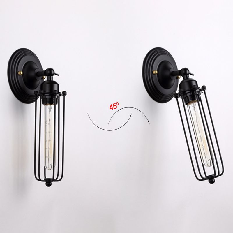 T Wall Sconce Retro Industrial Style Iron Wall Mount Lamp for Restaurant