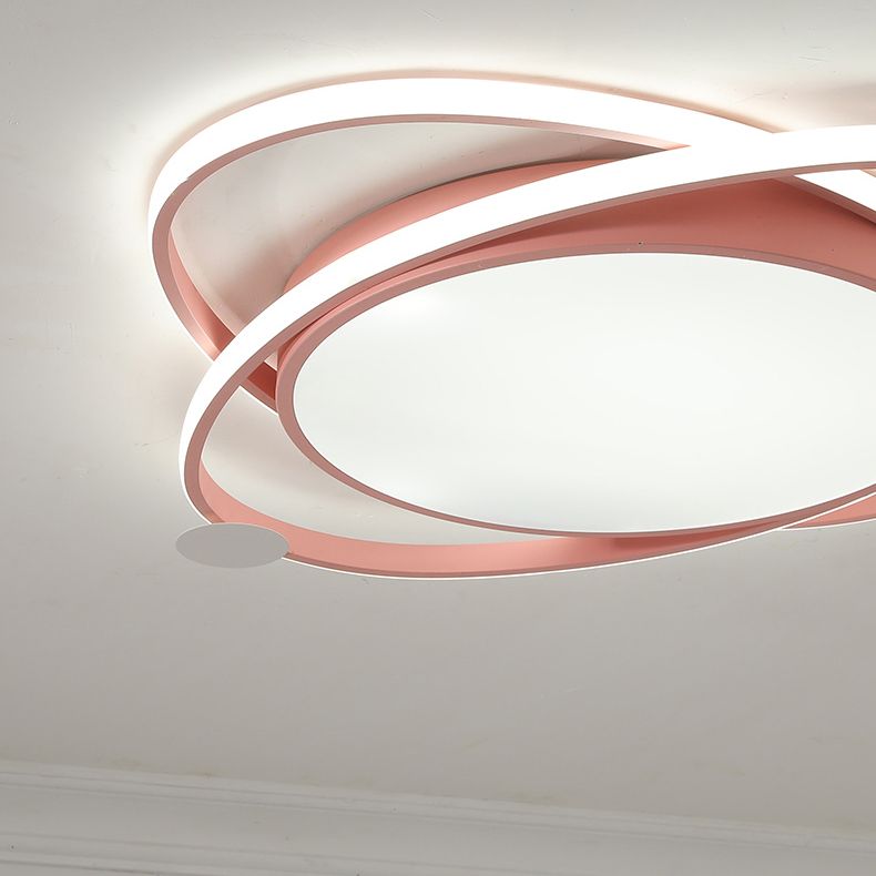 Ovale Deckenleuchte, moderne LED-Deckenleuchte aus Metall für Schlafzimmer