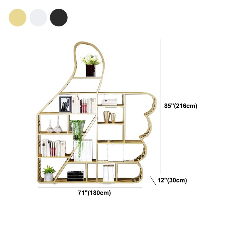 Geometric Shelf Bookcase Modern Metal Bookshelf for Home Office
