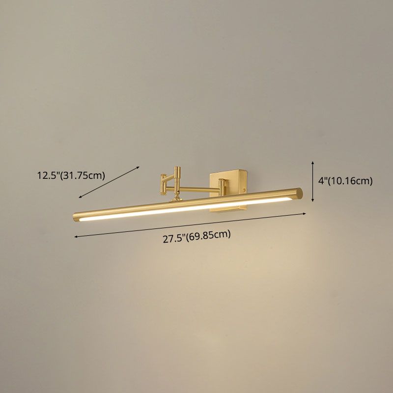 Gold lineare LED -Wandlampe im modernen kreativen Kupfer -Verstellbarleuchten mit Acrylschatten