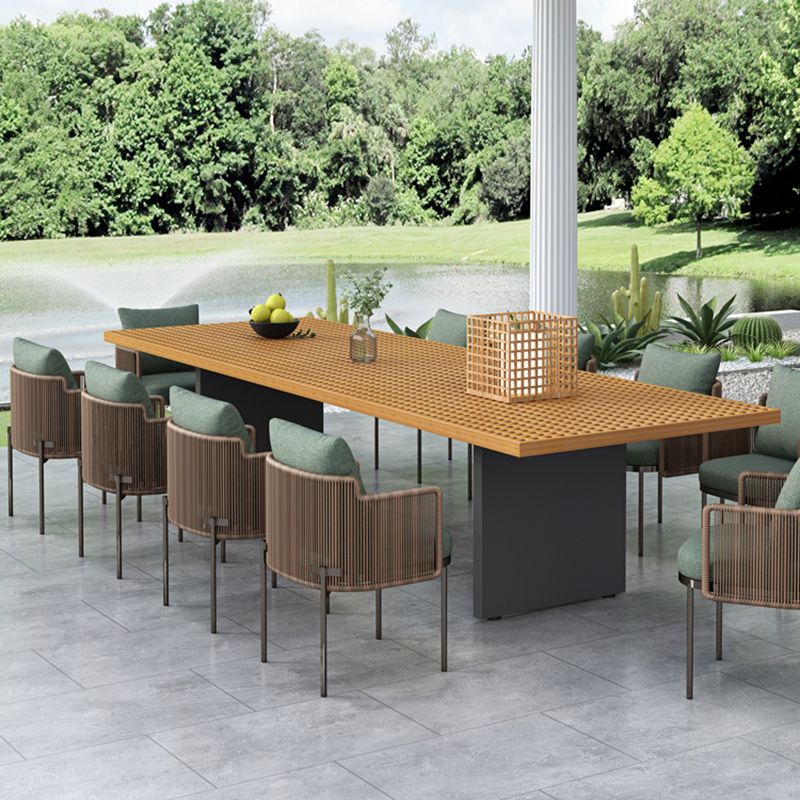 No Distressing Upholstered Patio Arm Chair Tropical Brown Dining Chairs