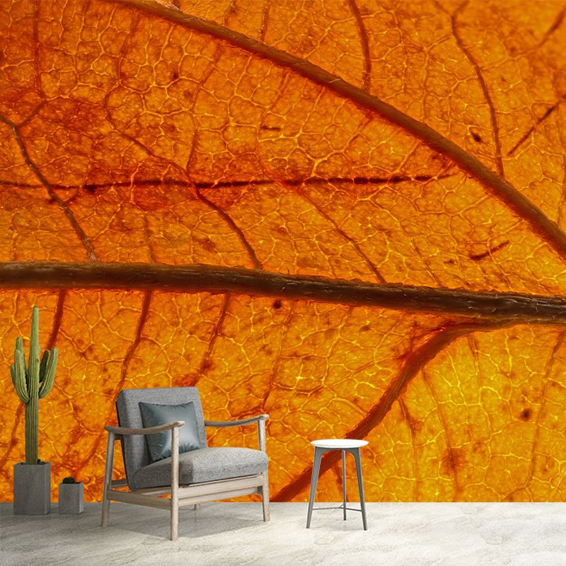 Customized Leaf Surface Plant Murals Wall for Living Room Moisture Resistant