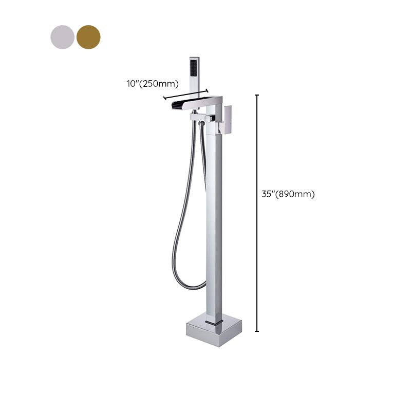 Modern Freestanding Tub Faucet Copper One Handle Floor Mounted Freestanding Bathtub Faucet