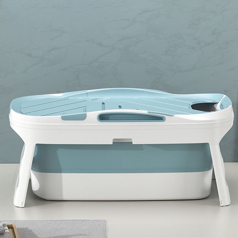 Plastic Rectangular Bath Tub Foldable Soaking Tub with Internal Drain