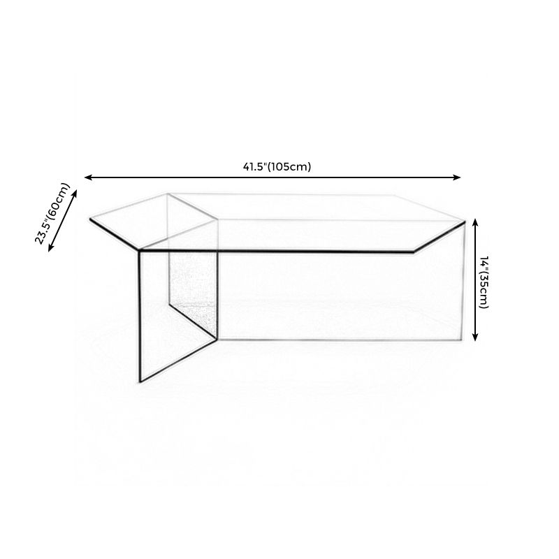 1 Single Modern Plastic Coffee Table with Three Legs for Living Room