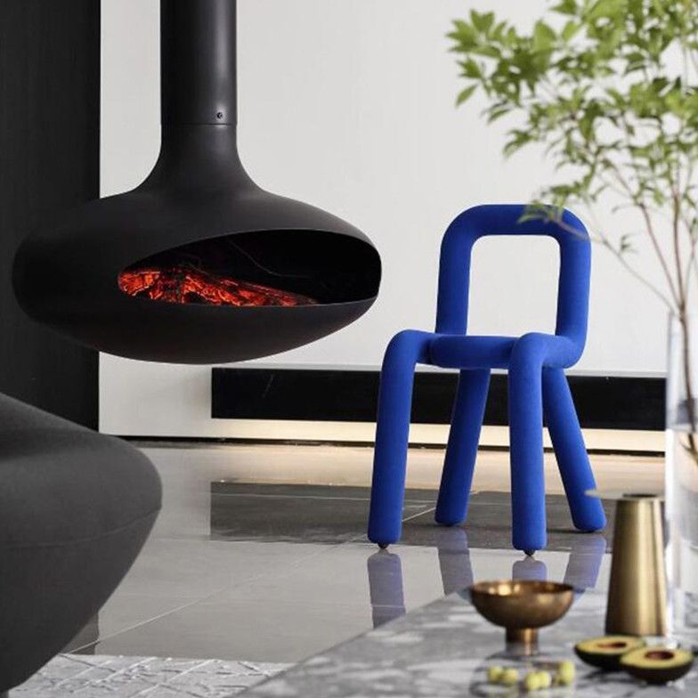 Contemporary Style Open Back Chair Velvet Dining Side Chair for Indoor