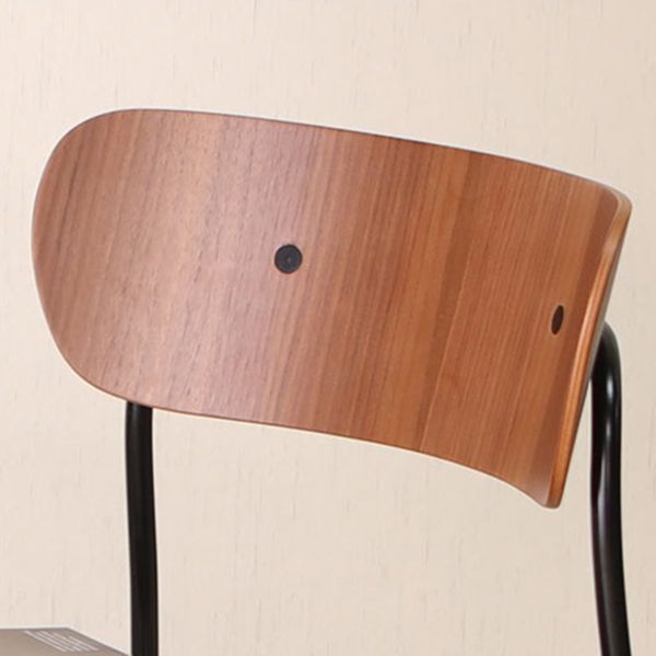Silla industrial sin brazos para interiores y exteriores, silla de comedor con respaldo abierto de metal