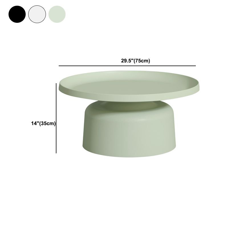 Round Tray Top Coffee Table Metal Pedestal 1 Single Cocktail Table