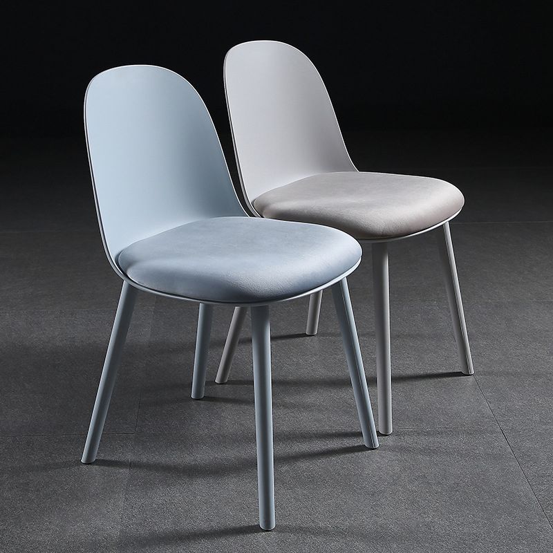 Scandinavian Plastic Kitchen Dining Room Chair Solid Back Side Chair