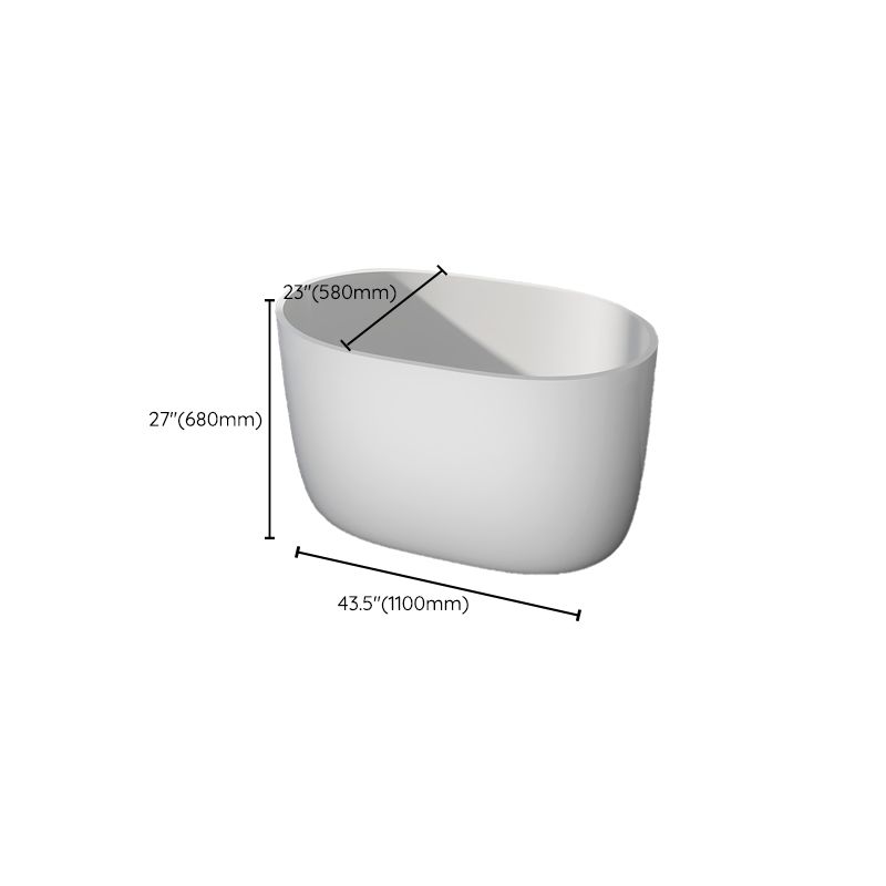 Modern Acrylic Ellipse White Bathtub Back to Wall with Drain Bath Tub